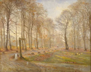Giornata di tardo autunno nel Parco dei Cervi di Jægersborg, a nord di Copenaghen