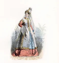 Roxelane o Russelazie, o Hurrem (nata Anastasia Lisovska, circa 1500-1558), schiava e moglie di Solimano I il Magnifico - Roxelana, moglie del sultano Solimano il Magnifico, dopo Theodore de Bry
