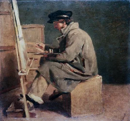Un giovane artista al suo cavalletto
