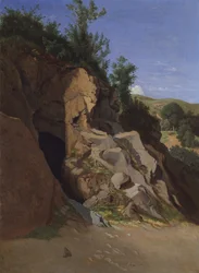 Paesaggio con una grotta