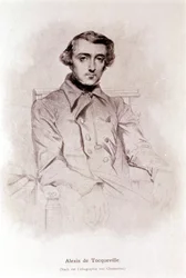 Ritratto di Alexis de Tocqueville. Litografia di Chasseriau. XIX secolo.