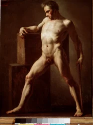 Accademia - studio accademico di un corpo nudo. 1808-1812. 79 x 62 cm, Rouen, Musée des Beaux-Arts