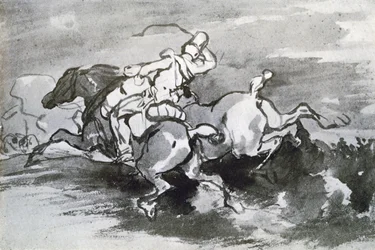 Artigliere che conduce i suoi cavalli nel campo, 1913
