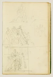 Quattro studi compositivi per un gruppo di figure