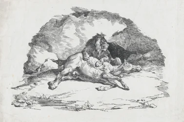 Leone che divora un cavallo, 1818