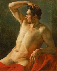 Torso maschile di profilo, braccio destro alzato, 1812