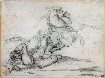 Mamelucco che cade sotto il suo cavallo