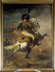 Ufficiale dei Cacciatori a Cavallo della Guardia Imperiale in carica. 1812
