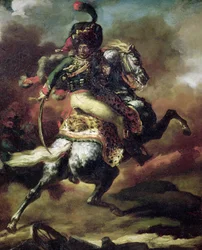 Ufficiale degli ussari alla carica a cavallo