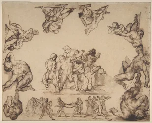 Il salvataggio di un annegato (recto); Studio di un cavallo (verso)
