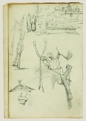 Studi sulle armi, studio compositivo di una scena in un castello