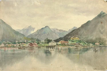 Sitka dalle isole, mostrando il castello russo, 1888