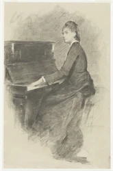 Al pianoforte, ca. 1887