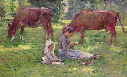 Guardare le mucche (olio su tela)