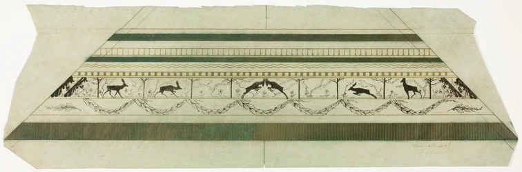 Cornice a motivo di cervo e fiori (sezione inferiore della cornice)