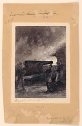 Un cannone in casamatta durante l