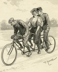 Bicicletta per tre persone, chiamata bicicletta tandem