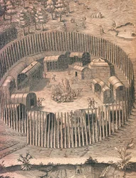 Un campo indiano fortificato in Virginia