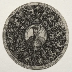 Progetto per un piatto con medaglioni, c. 1558