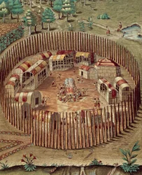 Villaggio fortificato dei nativi americani in Virginia