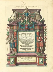 Pagina del titolo della prima edizione in tedesco della prima parte di "Grandi viaggi: America", 1590