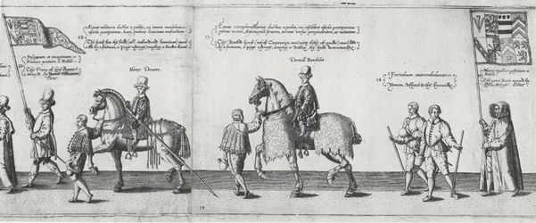 Usceri nel corteo funebre di Sir Philip Sidney verso la Cattedrale di San Paolo, 1587