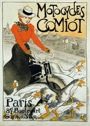 Poster pubblicitario per motociclette Comiot