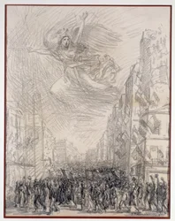 Vittoria o Allegoria della Marsigliese. Disegno di Théophile Alexandre Steinlen (1859-1923) 1915 Parigi. B.N.