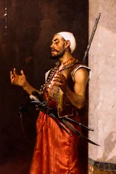 Guardia turca in preghiera (olio su tavola)