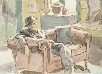 Walter Sickert seduto su un divano, c.1927