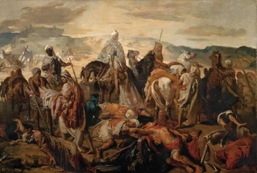 Cavalieri arabi che portano via i loro morti