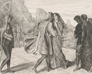 O mio bel guerriero!: tavola 5 da Otello Atto 2, Scena 1, inciso 1844, ristampato 1900