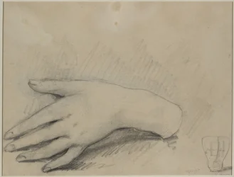 Studio di una mano di donna, verso, 1800s