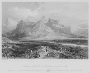 Montagna della Grande Chartreuse, da Grenoble (incisione)