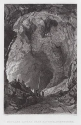 Rutland Cavern, vicino a Matlock, Derbyshire (incisione)