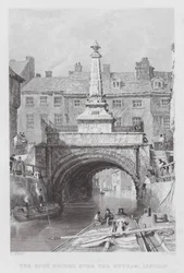 Il ponte alto sul Wytham, Lincoln (incisione)