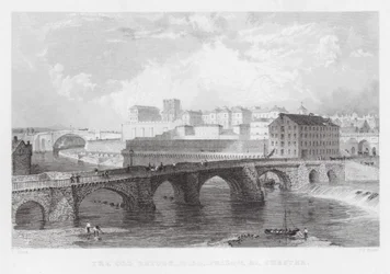 Il Vecchio Ponte, Mulino, Prigione, ecc, Chester (incisione)