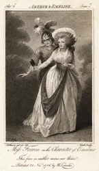 Miss Elizabeth Farren nel ruolo di Emeline in Arthur and Emeline di John Dryden