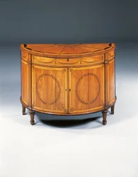 Comò semicircolare in marqueterie di Giorgio III, c.1760-79