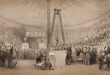 Il principe Alberto posa la prima pietra del nuovo Royal Exchange, Londra, 17 gennaio 1842