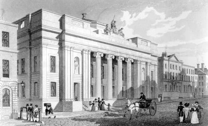 Il Municipio di Manchester, inciso da Richard Winkles, 1829