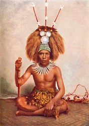 Un capo samoano in costume cerimoniale completo