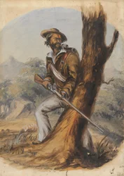 Barton Hottentot Kat River Levy (matita e olio su carta)
