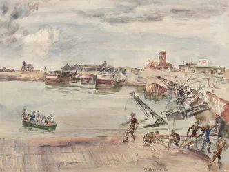Docks ex entrepots (sic) del Porto di Calais Bacino Ovest, 1944