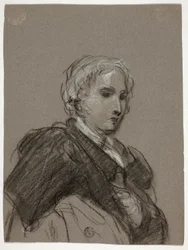 Busto di una Donna (recto); Figura Drappeggiata, Tre Quarti di Lunghezza (verso)
