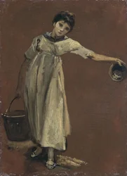 Ragazza che porta un secchio