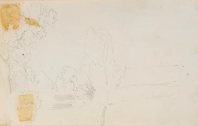 Un paesaggio e alberi (verso)
