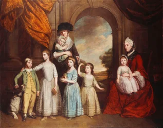Ritratto di Gruppo dei Bambini Craven, a Figura Intera, Davanti a un Arco con un Paesaggio sullo Sfondo, 1776