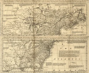 Mappa degli insediamenti britannici e francesi in Nord America LOC 2003623385