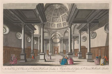 Vista interna della Chiesa di San Stefano, Walbrooke, Londra